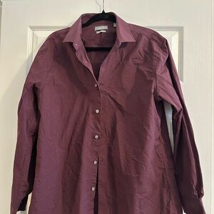 Michael Kors Men's Dark Red Casual Button Down Shirt